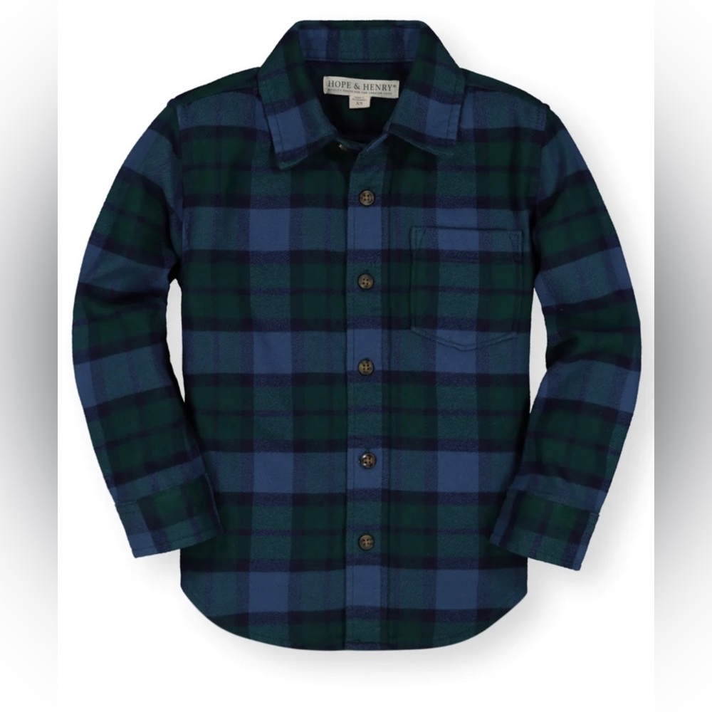 Hope and Henry Boy Flannel Button Down